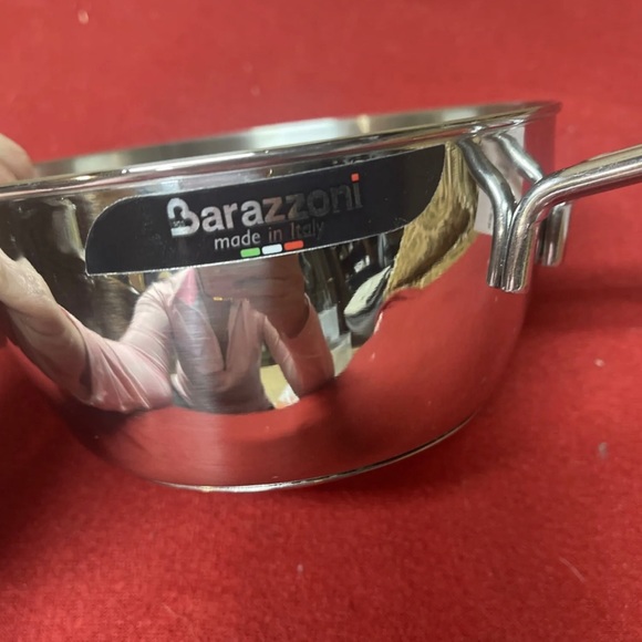 BARAZZONI S.P.A. Stainless Steel Conical Pan 14 Cm Diameter W/spout MADE ITALY - Picture 5 of 7